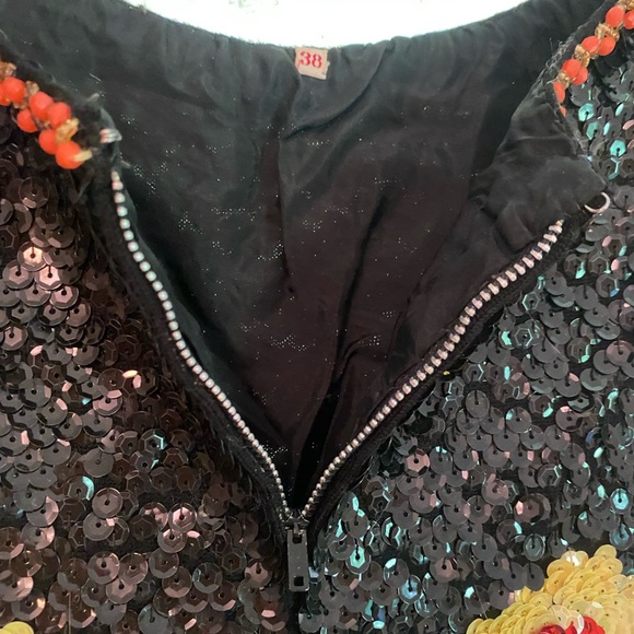 Vintage sequin floral vest - Picture 3 of 6